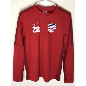 Nike Dri-Fit Maryland USYS 1/4 Zip Pullover Sweatshirt Youth XL Red Soccer